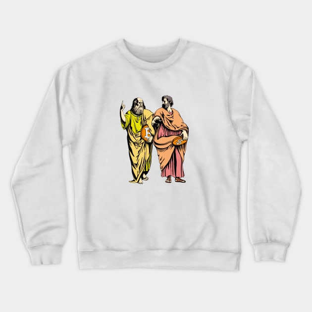 School of Bitcoin, Plato and Aristotle, Raphael Crewneck Sweatshirt by Akman